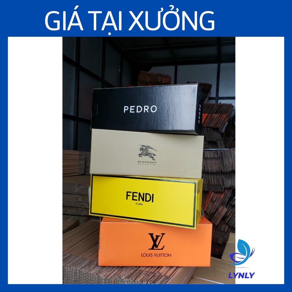 Hộp Dép Pedro, Buberry, Lv, Fendi Mẫu Mới Nhất Kích Thước 32x14x12