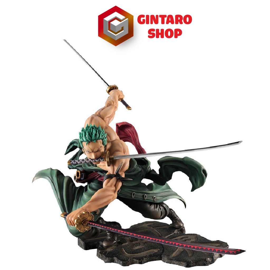 Mô hình One Piece Zoro 3000 thế giới, Mô hình Zoro cầm 3 kiếm haki với 2 đầu có thể thay thế được GINTARO SHOP