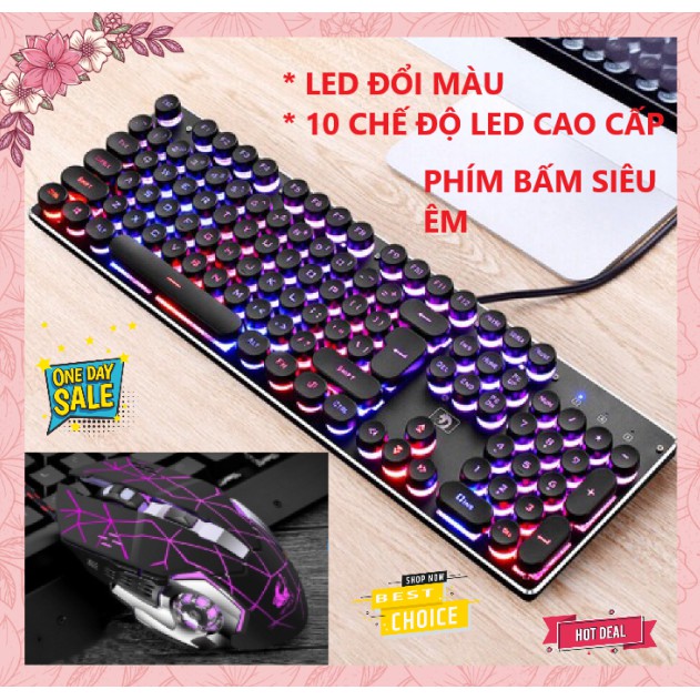 Bộ bàn phím K100 và chuột V5 SUPER NGẦU LED SIÊU ĐẸP, SIÊU BỀN, SIÊU ÊM, chơi game cực đã | WebRaoVat - webraovat.net.vn