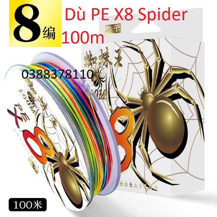 Dây Dù Câu Cá PE X8 Spider Nhật Dài 100m - DD 9