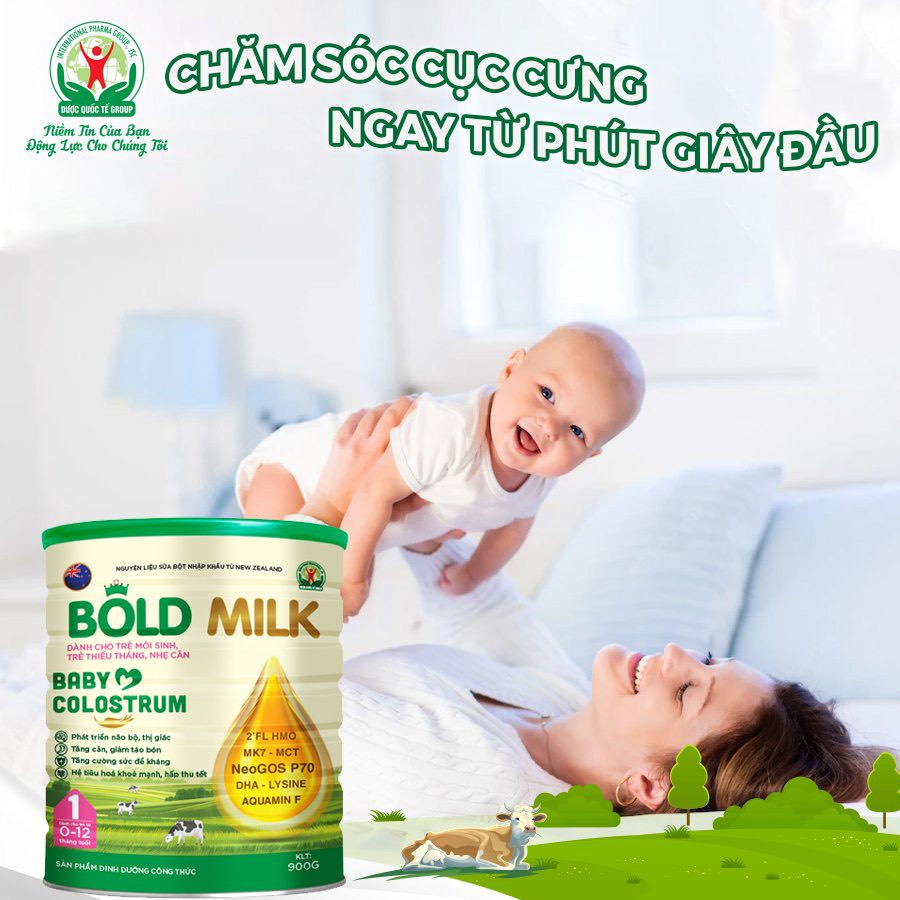 Sữa cho trẻ sơ sinh Bold Milk Baby Colostrum, hỗ trợ trẻ sinh non, sinh thiếu tháng, nhẹ cân - Hộp 900gr