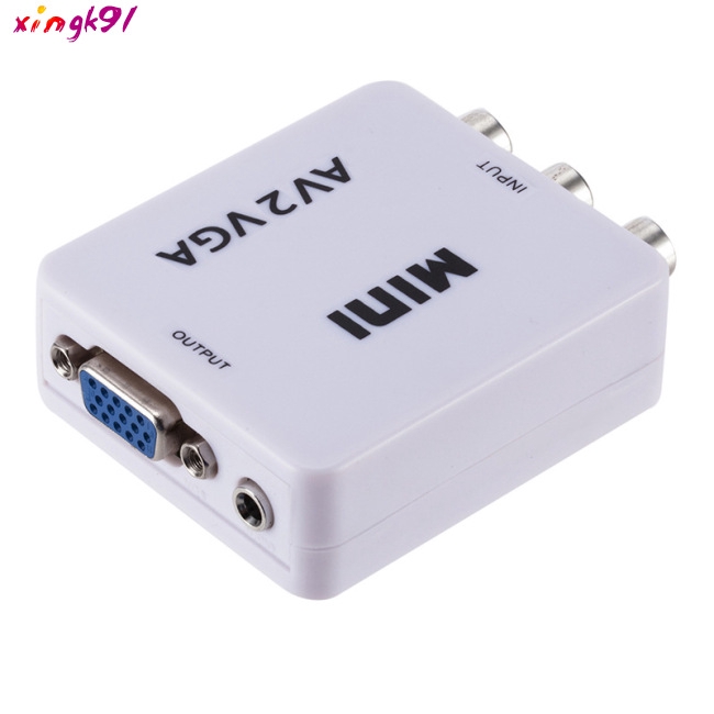 Mini HD AV2VGA Video Converter Convertor Box AV RCA CVBS to VGA Video Converter Conversor with to