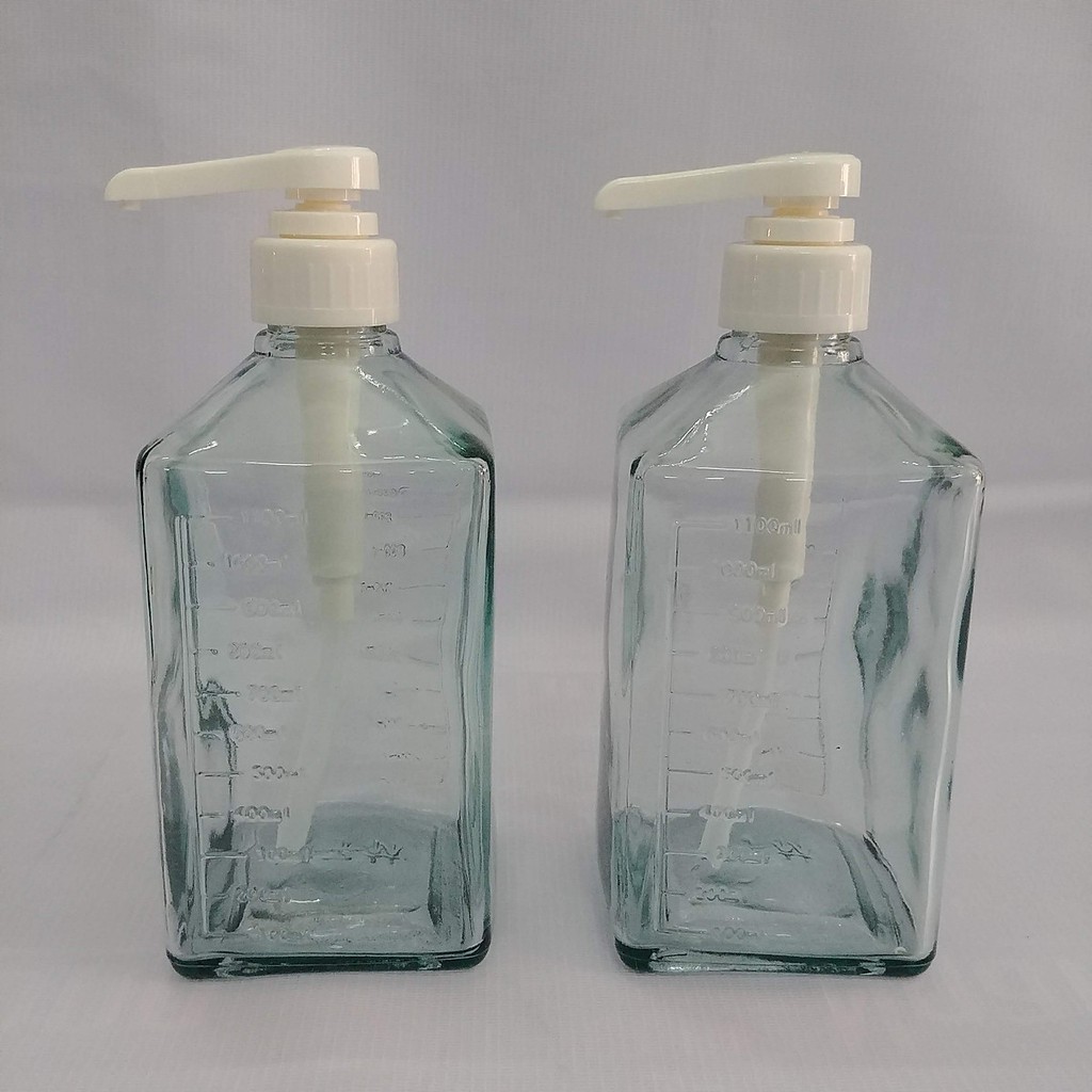 Bình bơm đường, siro thủy tinh có vòi Pump 1100ml - Thiết bị máy móc pha chế