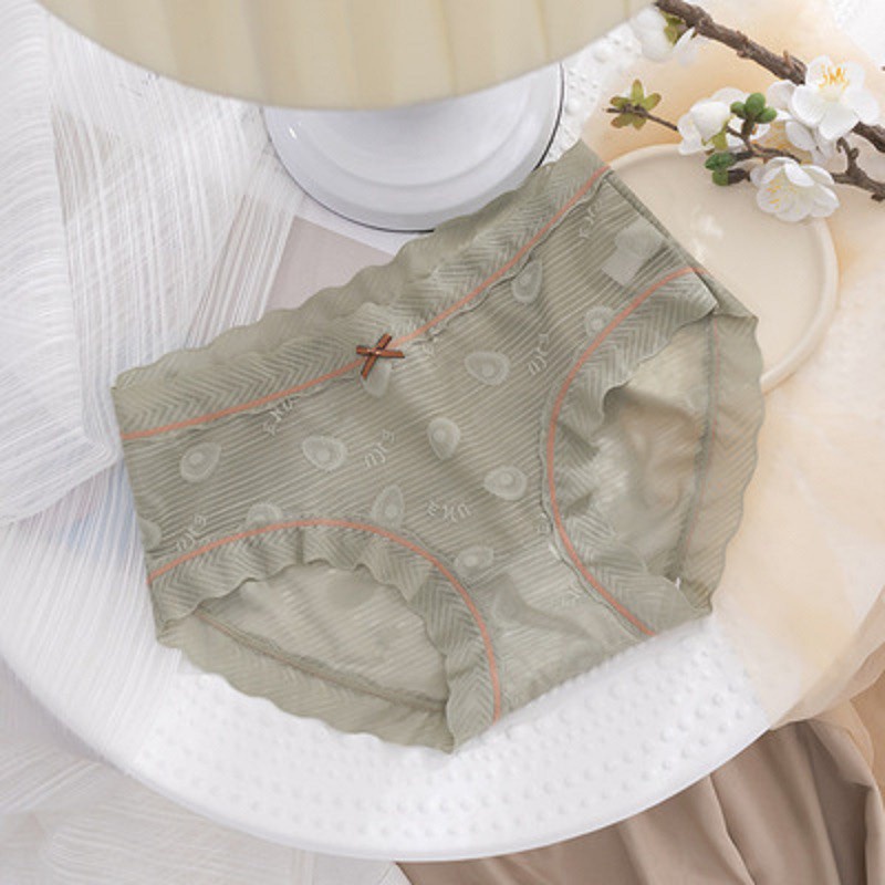 Quần Lót Ren viền sóng có nơ nhỏ ở giữa mặc thoáng mát tôn dáng mẫu A47