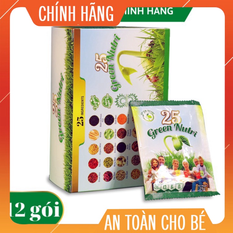 [ CHÍNH HÃNG 100%] Sữa hạt ngũ cốc 25 Green Nutri - Hộp 300gr/12 gói