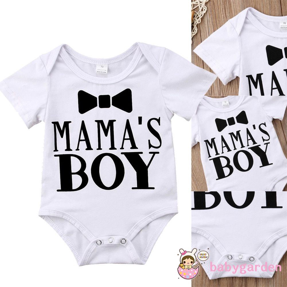 Bộ Áo Liền Quần In Chữ Mama &amp;Apos;S Boy Xinh Xắn Dành Cho Bé