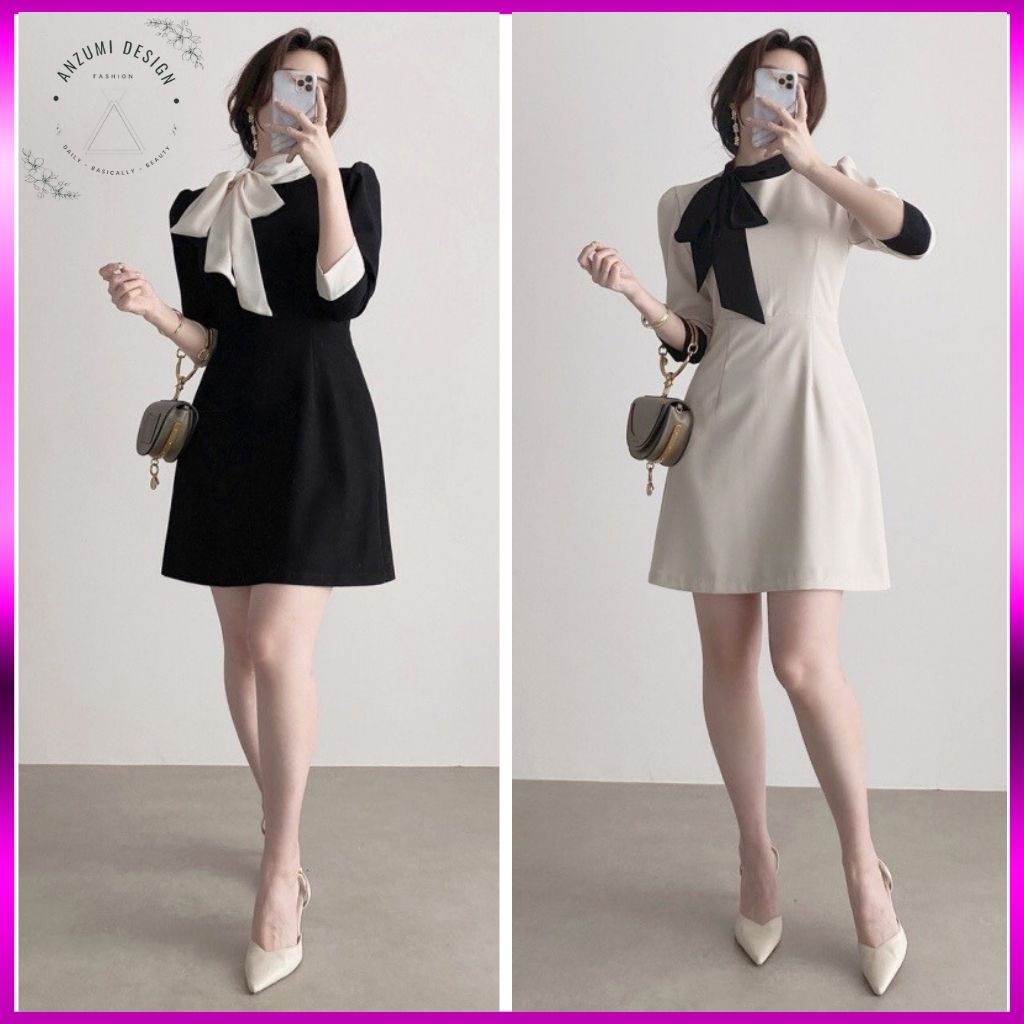 Đầm thiết kế cao cấp 💙 Đầm công sở Hàn Quốc vải chéo công sở thanh lịch | BigBuy360 - bigbuy360.vn