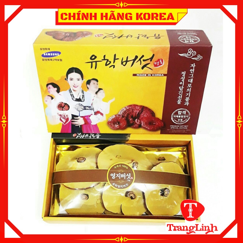 Nấm linh chi hàn quốc chính hãng - Nấm hộp cô gái 1kg giúp thải độc gan, thanh lọc cơ thể - tranglinhkorea