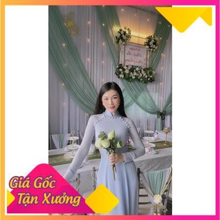 Áo dài chiffon 4 tà quần 2 lớp (áo dài may sẵn)