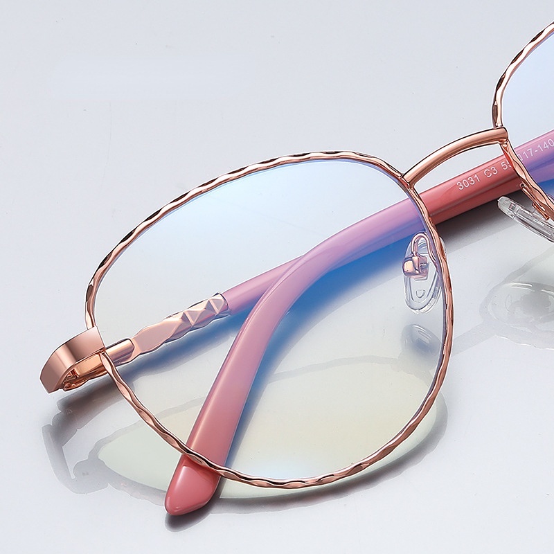 Mắt Kính Gọng Tròn Bằng Kim Loại Chống Ánh Sáng Xanh Thời Trang Mùa Xuân Mới