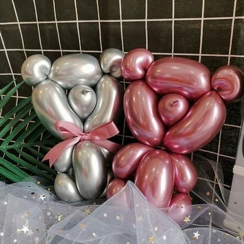 Set 10 Bong Bóng Xoắn Bằng Latex Nhiều Màu Sắc Trang Trí Tiệc Sinh Nhật Cho Bé