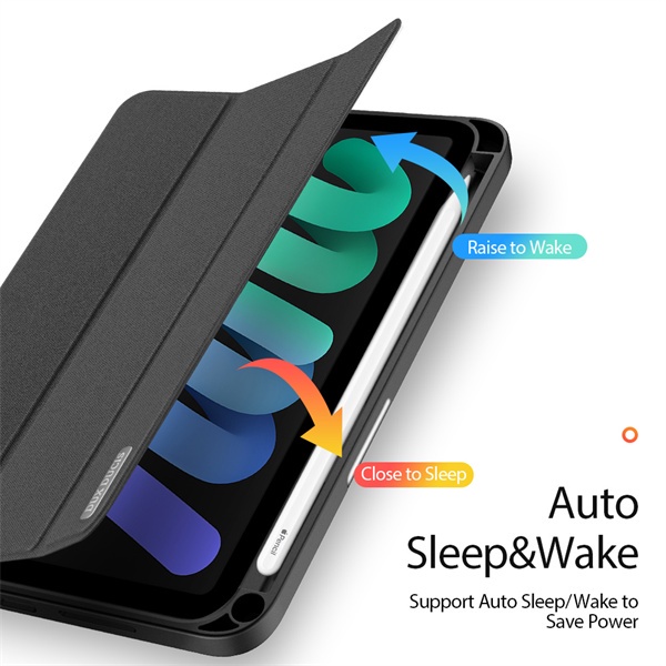 Bao da DUX DUCIS cho iPad Mini 6 / 5 / 4 - Mặt lưng TPU mềm, Có ngăn đựng bút