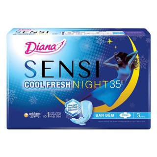 Băng vệ sinh Diana Sensi Cool Fresh Night 35cm gói 3 miếng