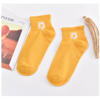 Tất vớ nữ cổ ngắn hoa cúc HELES, tất nữ hoa cúc cổ ngắn hàn quốc unisex ulzzang
