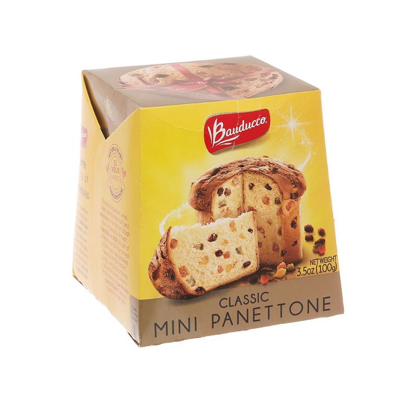 Bánh bông lan trái cây Bauducco Panettone Classic hộp 100g