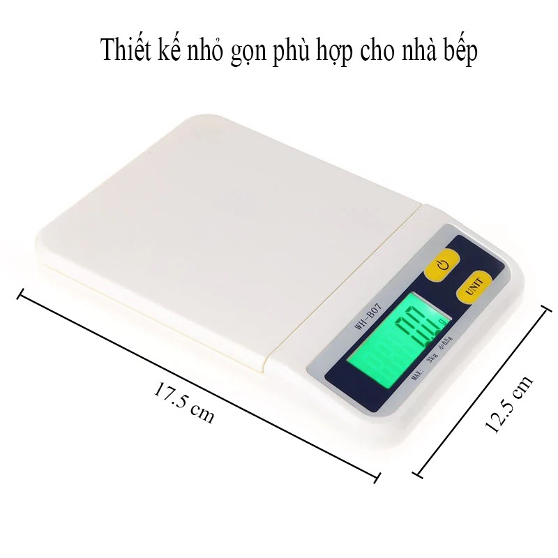 Cân Điện Tử Mini Nhà Bếp WH B07 3kg 0.5g Chính Hãng ( Bảo Hành 1 Năm ) TBE Shop