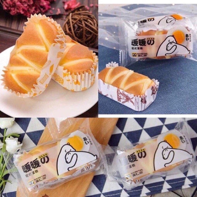 Bông Lan Trứng Nướng Phủ Phô Mai Gấu Ôm