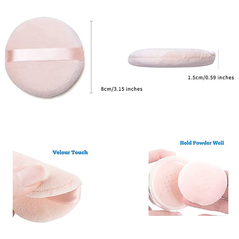 Bông Phấn Cotton Nguyên Chất 3 15 inch Có Dây Đeo Dùng Đánh Phấn Nền / Phấn Phủ