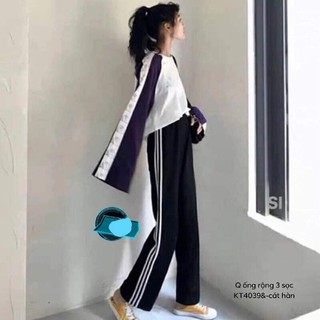 Quần nữ  ống rộng ba sọc -KT // hàng sẵn SLL