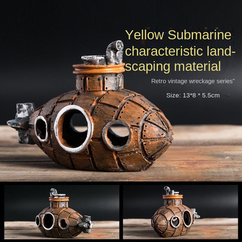 Bể cá trang trí cảnh quan trang trí tàu ngầm trang trí bể cá trang trí nhựa trang trí nhựa nuôi tôm hang động nơi trú ẩn của tôm