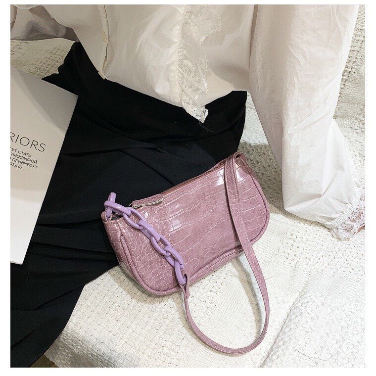 Túi Xách NữTặng QuàTúi Đeo Chéo Da PU cao cấp kẹp nách có vân điệu đà mềm mại xinh xắn MÃ 3803