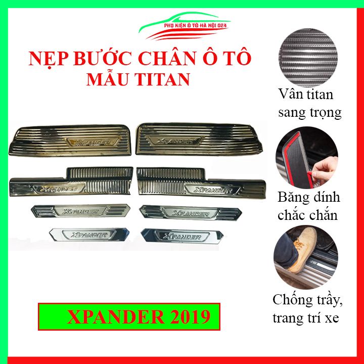 Ốp bậc cửa nẹp bước chân TITAN ô tô Xpander 2019 chống trầy bảo vệ xe