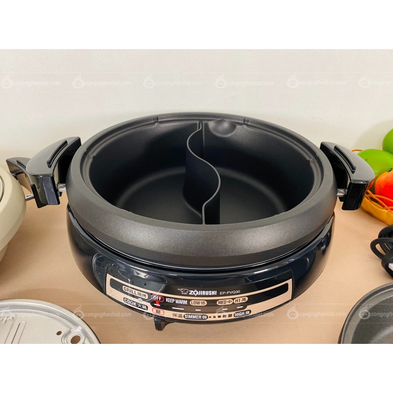 Nồi lẩu điện 2 ngăn Zojirushi EP-PVQ30-BA - Hàng chính hãng - Mới 100% - Bảo hành 12 tháng