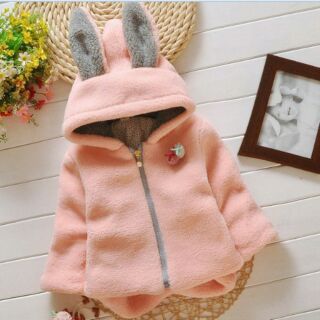 Áo khoác lông tai thỏ cho bé