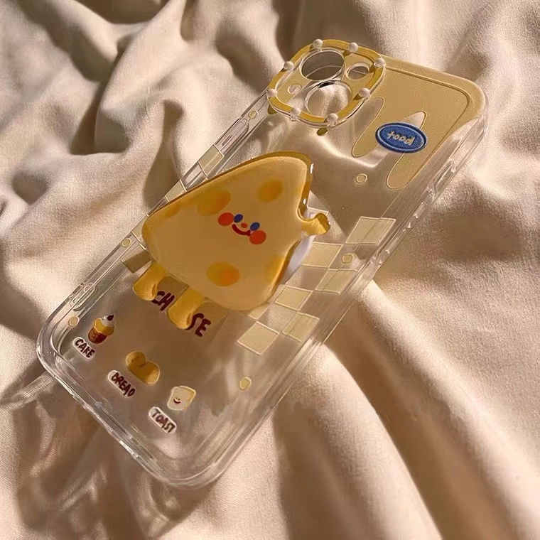 Giá Đỡ Điện Thoại Bằng Acrylic Hình Phô Mai Hoạt Hình Có Thể Gập Lại