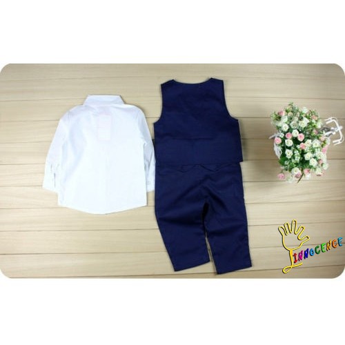 ❤XZQ-Fashion New Baby Kids Boys Suit Tops Shirt Waistcoat Tie Pants Formal Flower Boy´s 4PCS Outfits Clothes