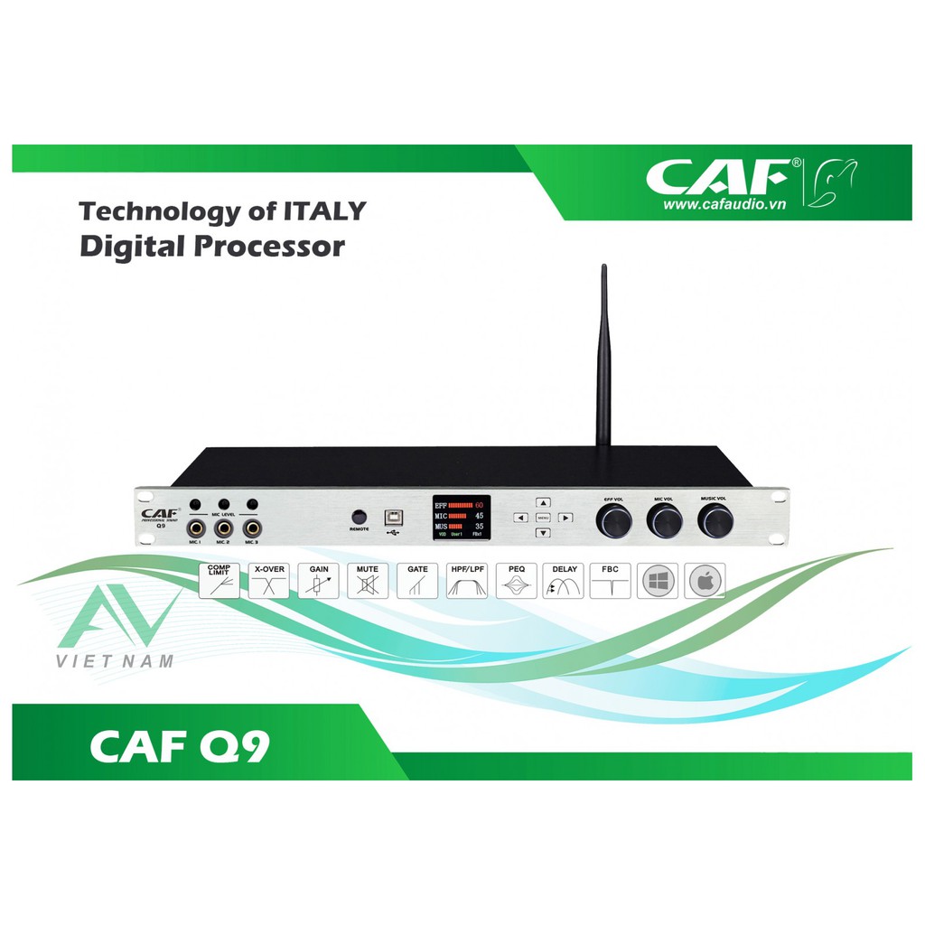 VANG SỐ KARAOKE CAO CẤP CAF Q9 NHẬP KHẨU CHÍNH HÃNG