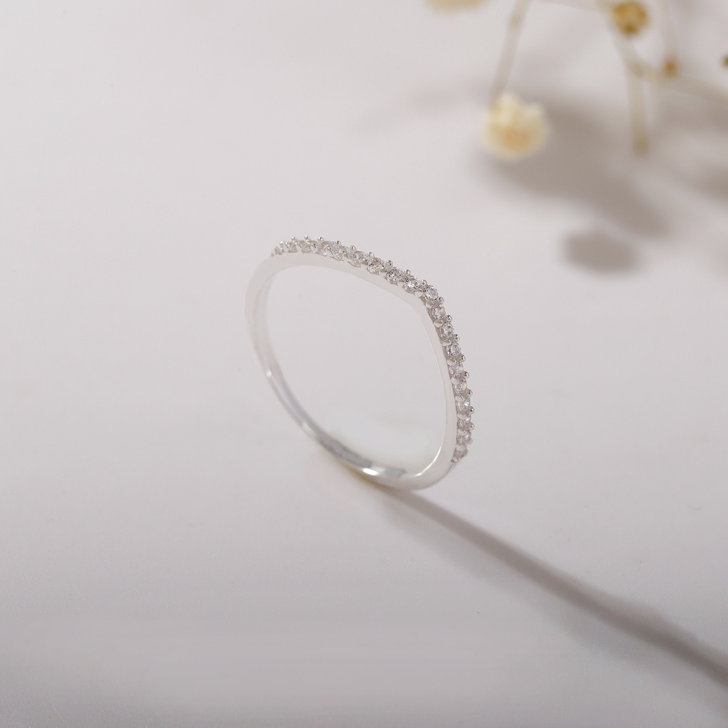 Nhẫn Bạc Nữ Hình Vương Miện Đính Đá Thiết Kế Phong Cách Hàn Quốc NB03 Bảo Tín Mạnh Hải