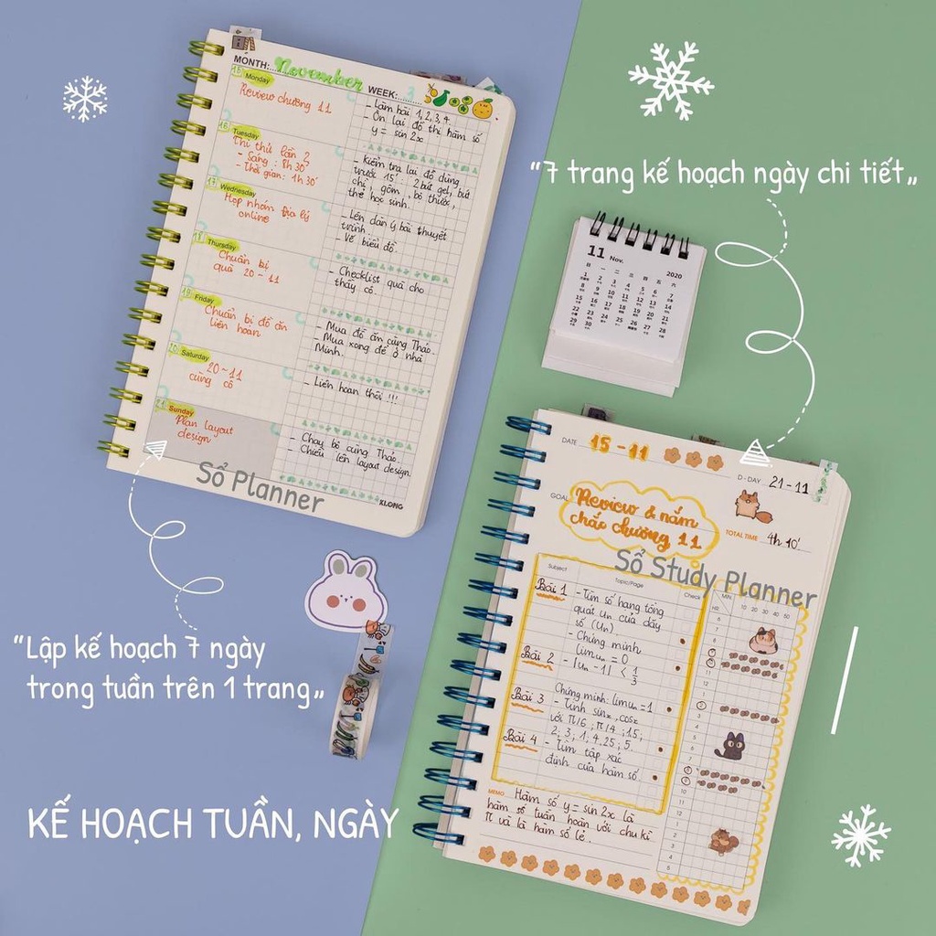 [Sổ vở đẹp] Sổ kế hoạch Planner lò xo kép A5 72,4g/m2; MS: 945