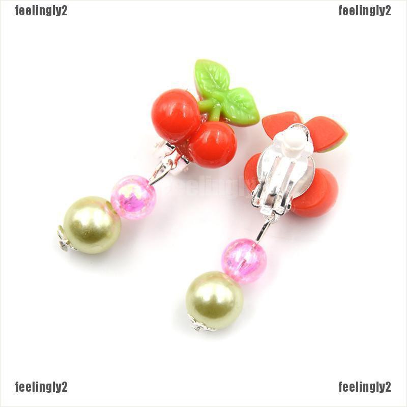 ❤Mặt Trời❤ Set 7 Bông Tai Nhựa Dáng Dài Thiết Kế Đáng Yêu Cho Bé Gái