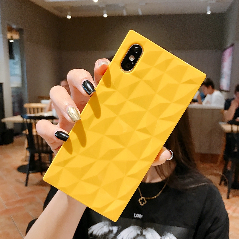 Ốp điện thoại vuông họa tiết kim cương dành cho iPhone 12 11 Pro Max XsMax XR XS X 6 6S Plus 7 8 Plus | BigBuy360 - bigbuy360.vn