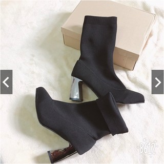 Boot Len Lửng Gót Tráng Gương 7cm Có Ảnh Thật