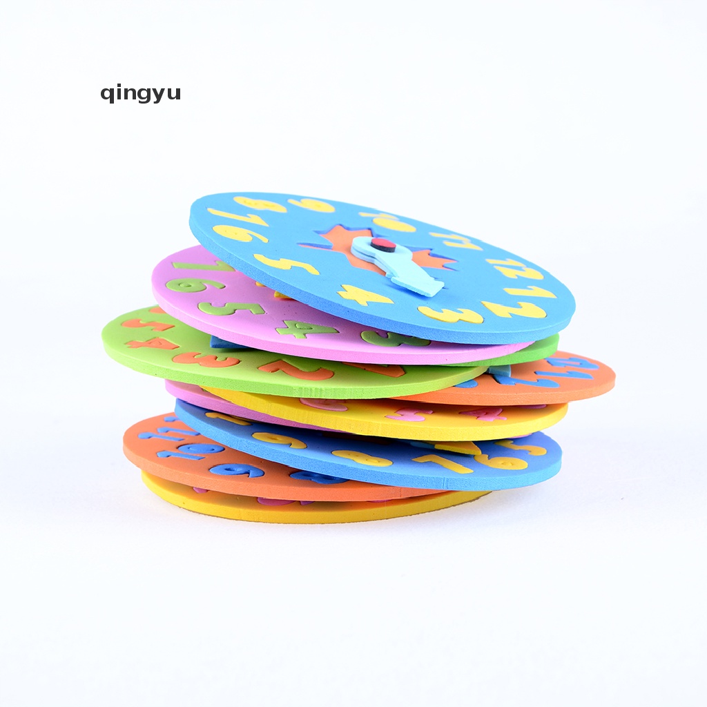 Qingyu Đồng Hồ Xốp EVA Dễ Thương Đồ Chơi Giáo Dục Trẻ Em Xếp Hình Số Thời Gian Jig PLI