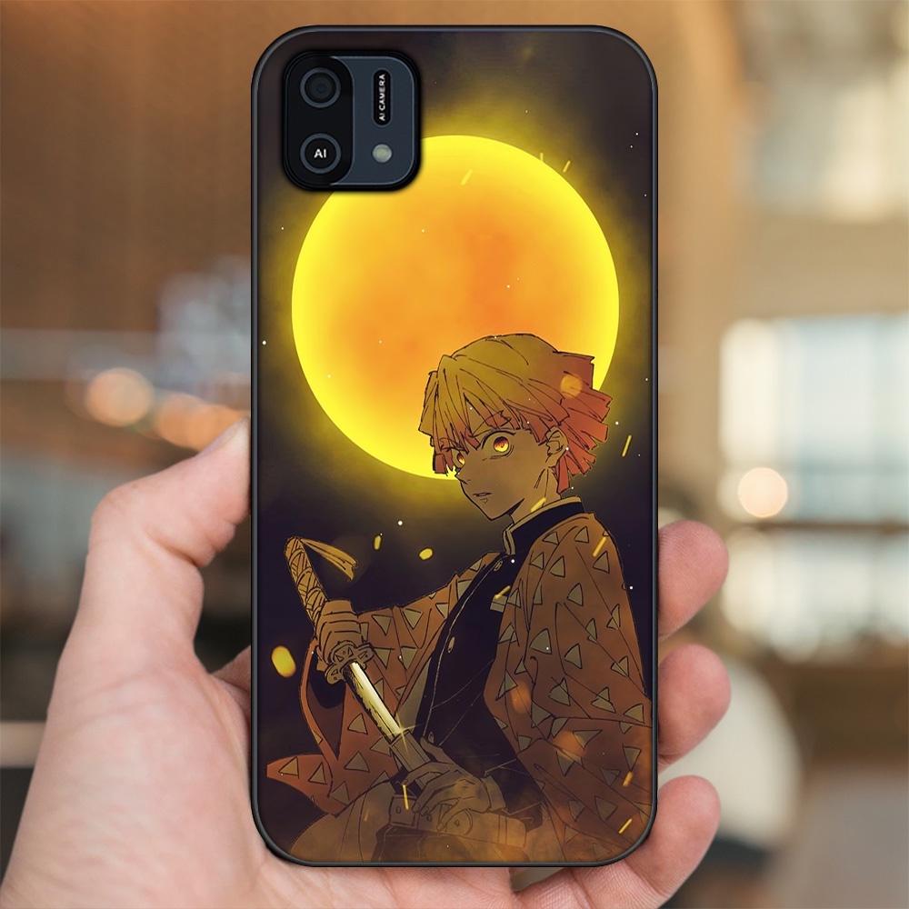 Ốp lưng Oppo A16K viền đen in hình Zenitsu Kimetsu no Yaiba