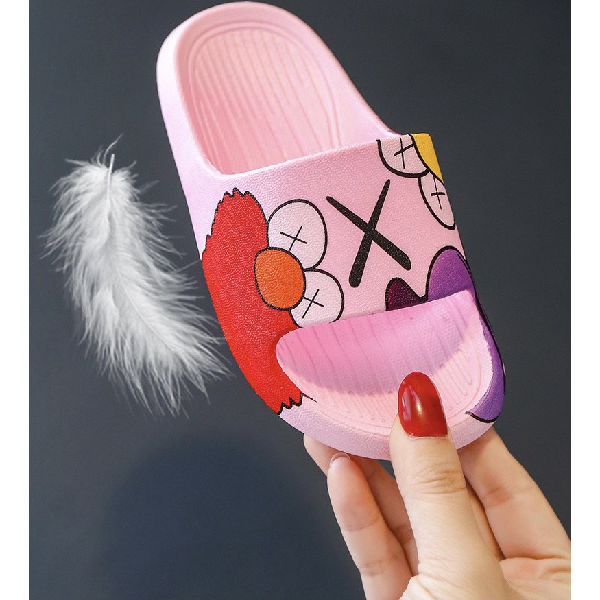 (D01) Dép Sandal Nhựa Hàng Quảng Châu Cao Cấp Dành Cho Bé Trai Và Bé Gái In Hình Hoạt Hình Sesame Street Đáng Yêu