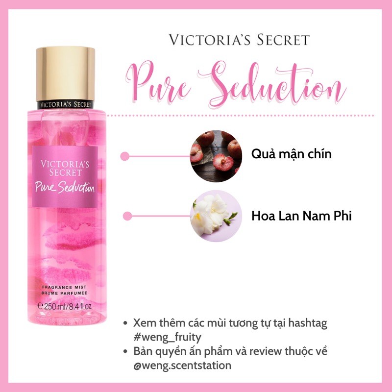 ( MÙI HOT ) Xịt thơm toàn thân Victoria’s Secret mùi Pure Seduction