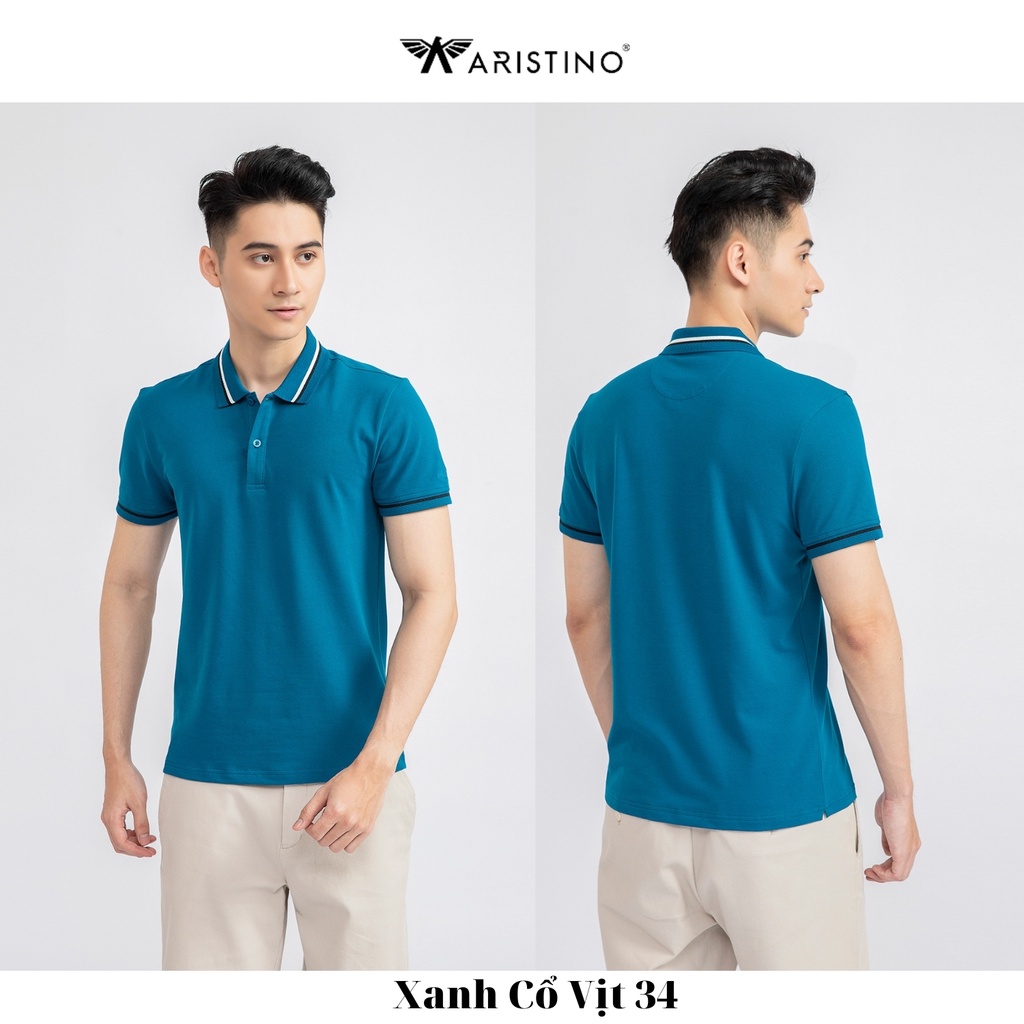Áo Polo, Thun Nam ARISTINO Nhiều Màu Cao Cấp, Phối Line Viền Cổ, Tay - APS037S1