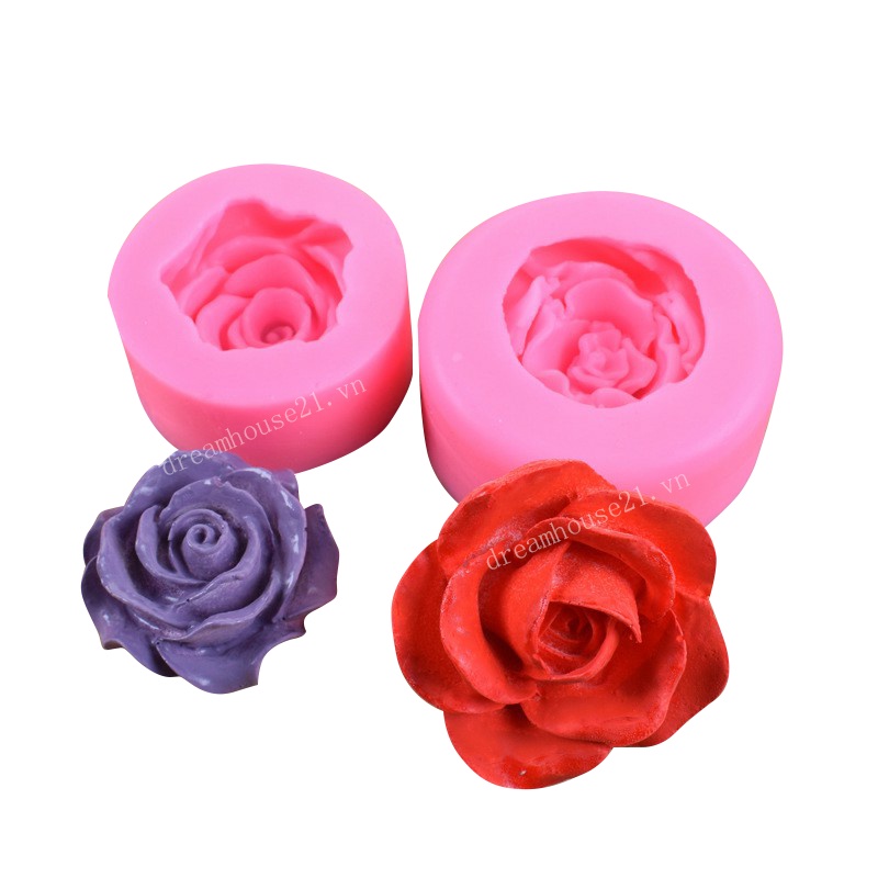 Khuôn silicone tạo hình hoa hồng 3D trang trí bánh tiện dụng