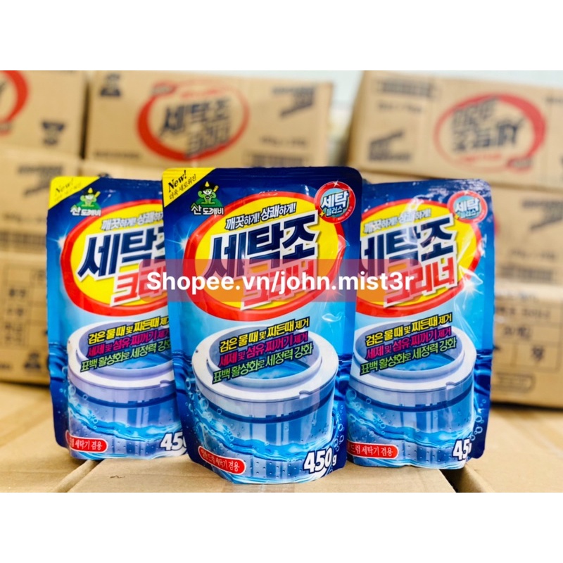 Thùng 20 Gói Tẩy Lồng Máy Giặt Hàn Quốc SANDOKKAEBI (450Gr/Gói)