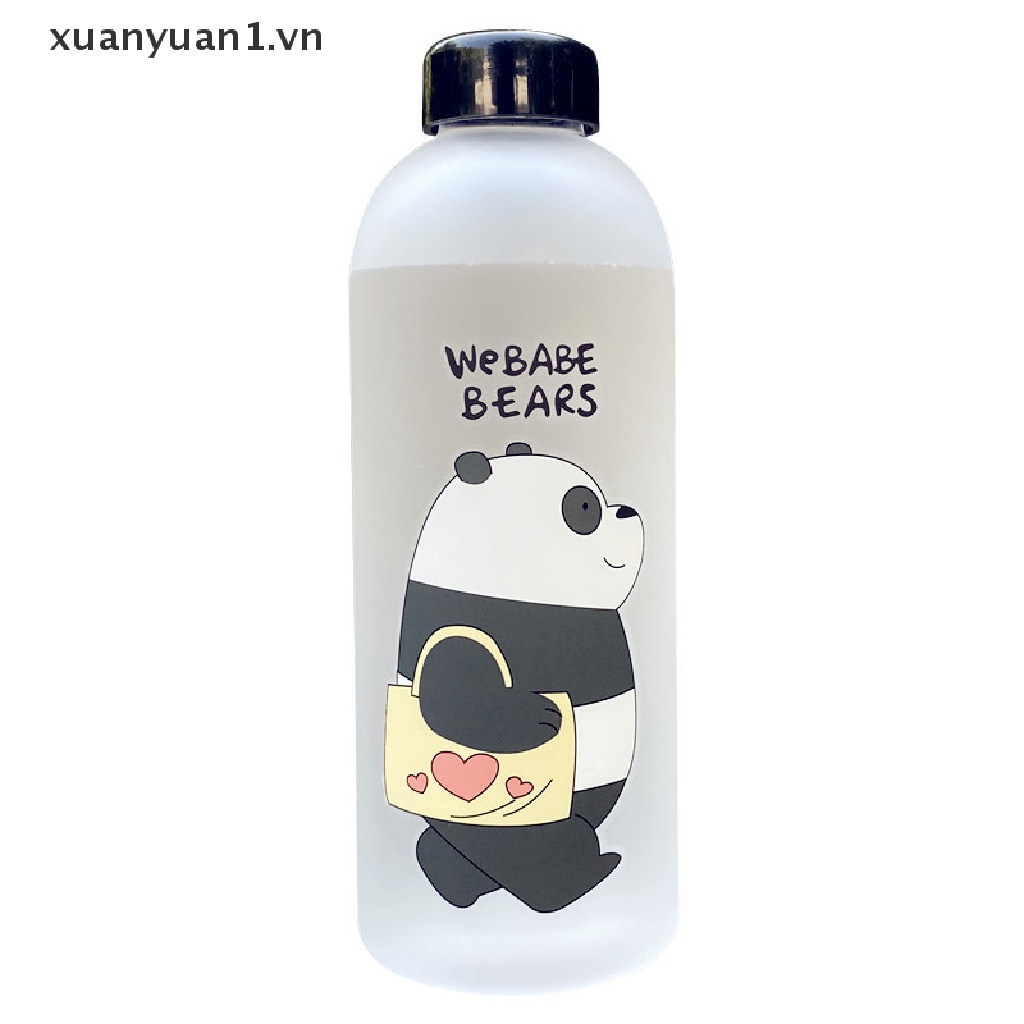Bình Nước Nhựa Trong Suốt Hình Gấu Trúc Đáng Yêu 1000ml