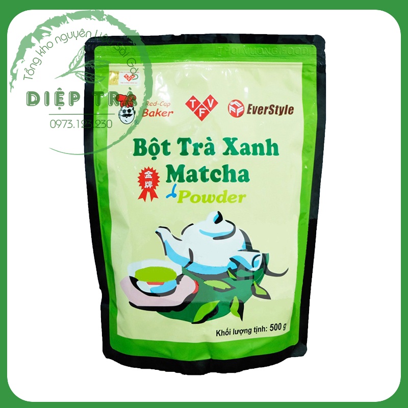 Bột Trà Xanh Matcha Đài Loan Everstyle  mẫu mới 500g