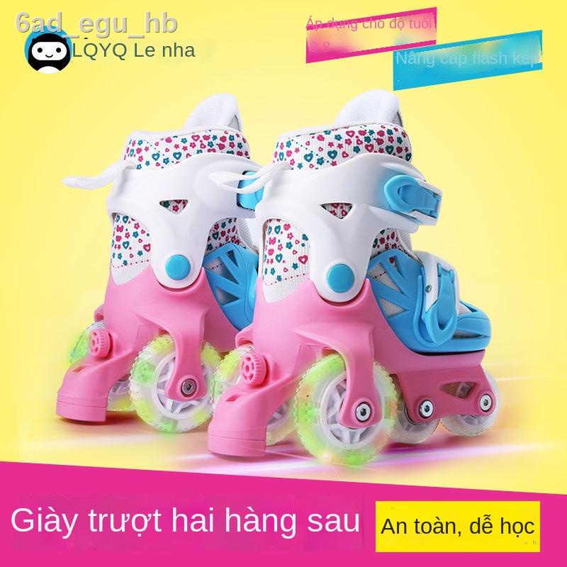 ( Sẵn)Giày trượt trẻ em cho người mới bắt đầu có thể điều chỉnh hàng đôi bé trai và gái 1-2-3-4-5-6-7-8-9 tuổi
