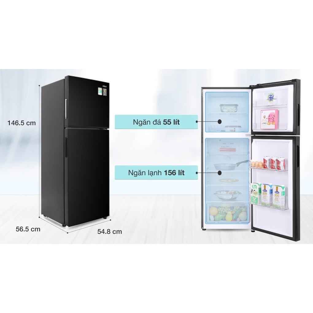 Tủ lạnh Aqua Inverter 211 lít AQR-T238FA  - Mới 100%