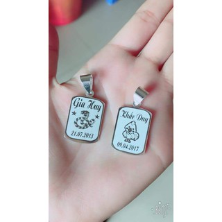 Mặt dây chuyền bạc ta cho bé khắc tên