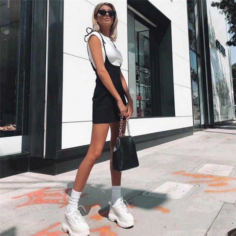 Chân váy yếm dạng bút chì lưng cao kiểu dáng đơn giản thời trang | BigBuy360 - bigbuy360.vn