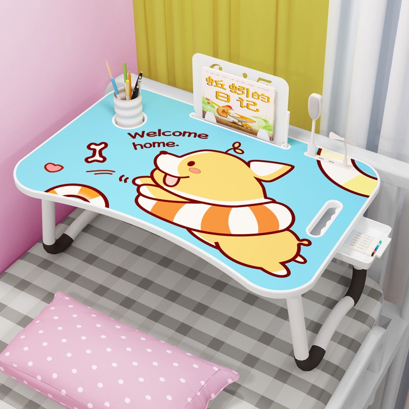 [Hàng mới về] Bàn học gấp gọn thông minh Cao cấp có khe cắm Ipad và ngăn kéo, chỗ để cốc nước - Bàn học chống bụi